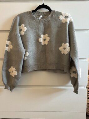 Green Flower Sweater